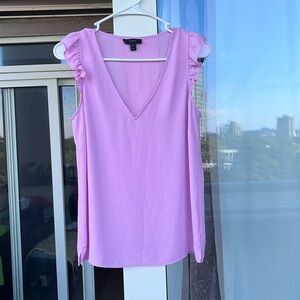 J.CREW  ruffle trim sleeveless top Size 4 Lavender Pink Style H2848 HO17